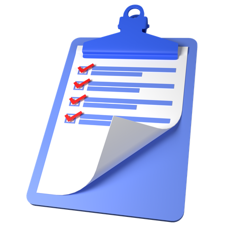 Clip Board Checklist  3D Icon