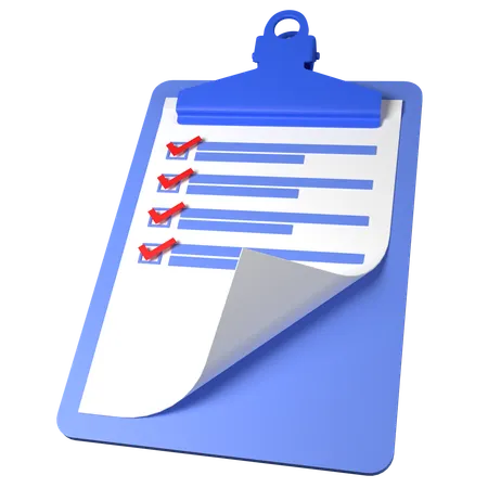 Clip Board Checklist  3D Icon