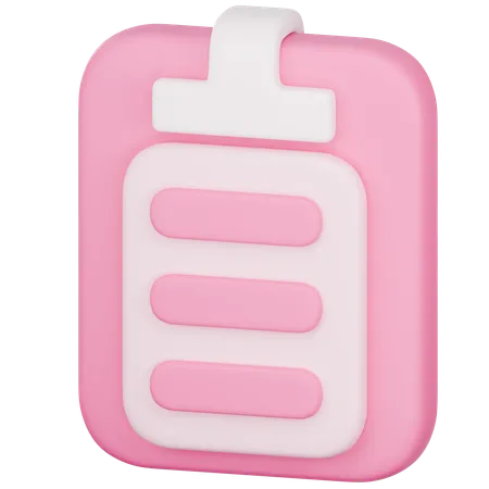 3 D Icon Of Pink Clipboard 3D Icon