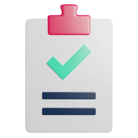 Clipboard Document Checklist 3D Icon