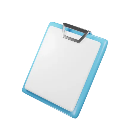 Blue Clipboard Withwhite Paper Sheet 3D Icon