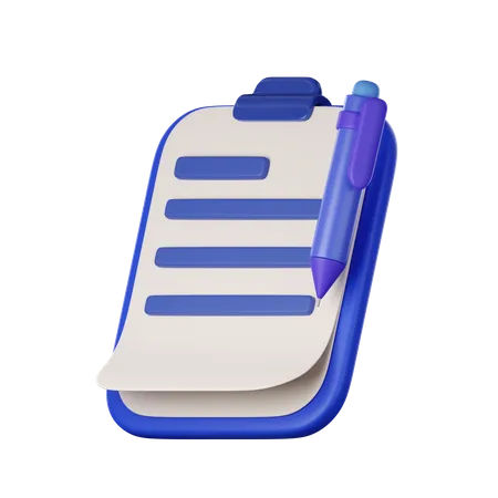 Task Document With Pen Icon Management Efficient Work On Project Plan Concept Assignment And Exam Work Solution Render Illustration 3D Icon