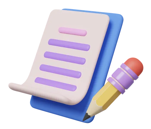 Clipboard And Pencil  3D Icon