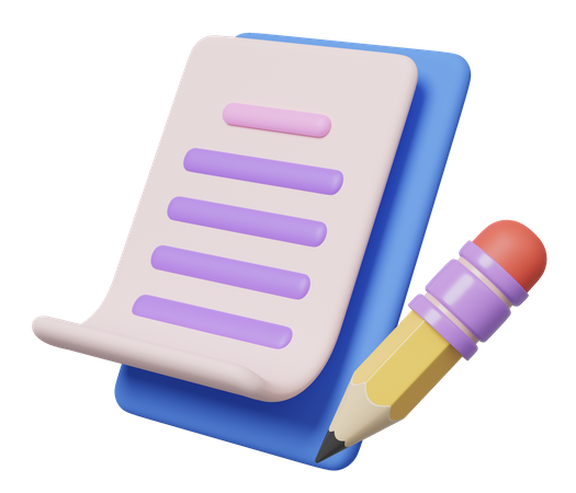 Clipboard And Pencil  3D Icon