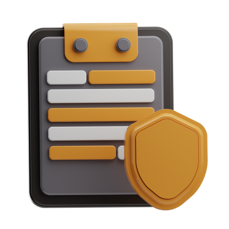 Clipboard and Umbrella  3D Icon