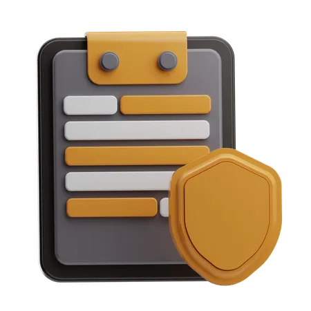 Clipboard and Umbrella  3D Icon