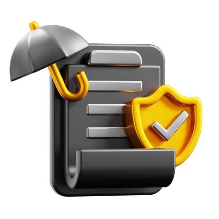 Clipboard and Umbrella  3D Icon