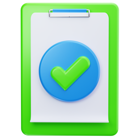 Clipboard Approved  3D Icon