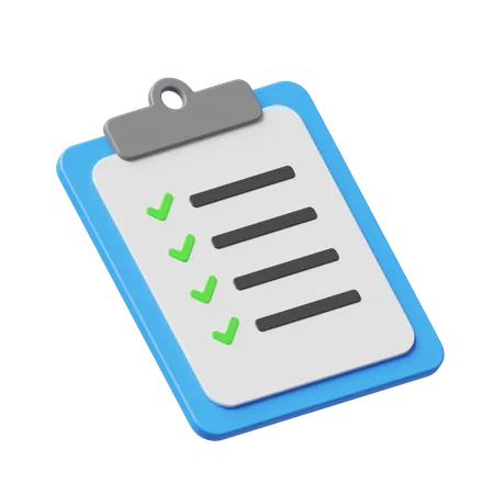 Clipboard Check List  3D Icon