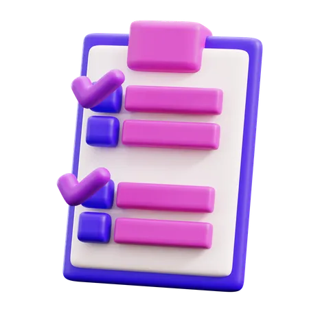 Clipboard Checklist  3D Icon