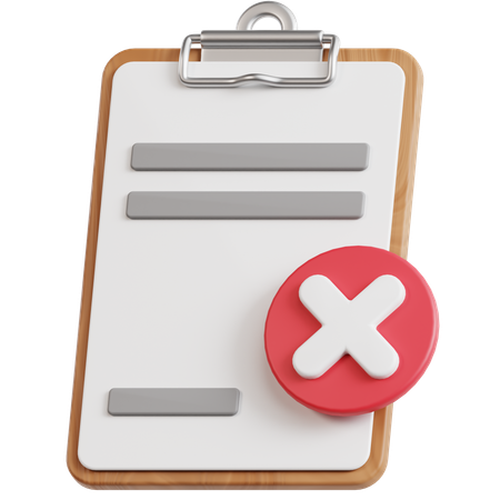 Clipboard Denied  3D Icon