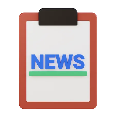 3 D Clipboard News Icon Illustration 3D Icon