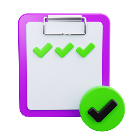 Clipboard with Check  3D Icon