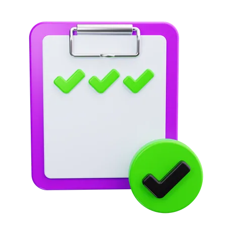 Clipboard with Check  3D Icon