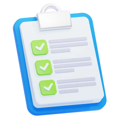 Clipboard with checkboxes  3D Icon