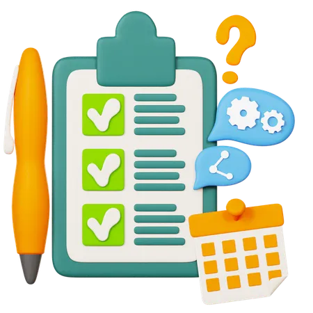 Clipboard With Checklist  3D Icon