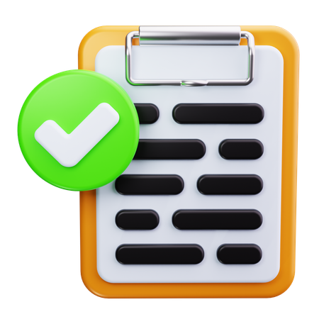 Clipboard with Checklist  3D Icon