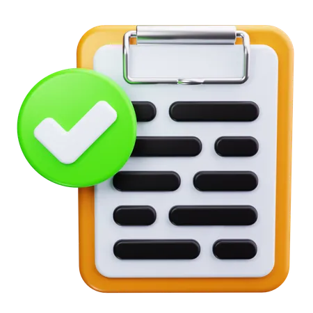 Clipboard with Checklist  3D Icon