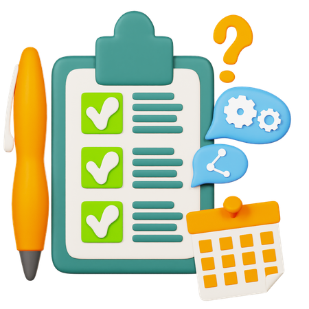 Clipboard With Checklist  3D Icon