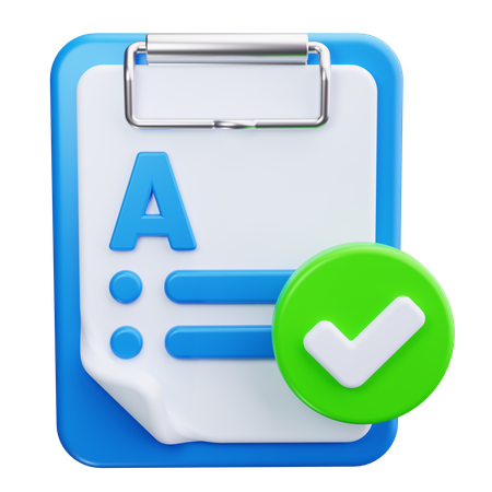 Clipboard With Checkmark  3D Icon