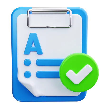 Clipboard With Checkmark  3D Icon