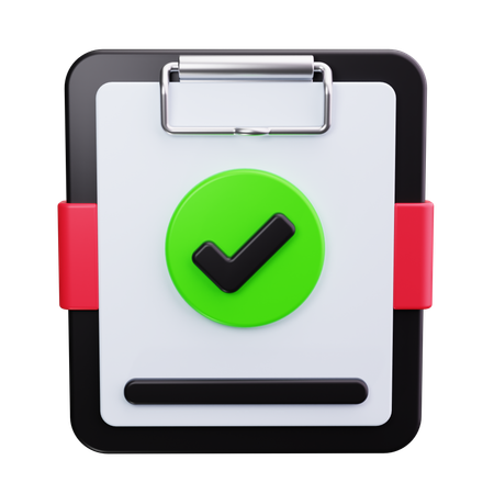 Clipboard With Checkmark  3D Icon