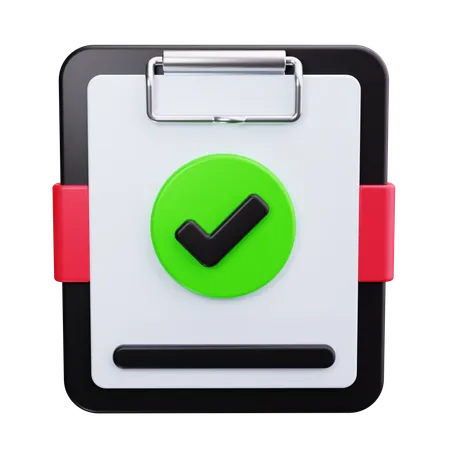 Clipboard With Checkmark  3D Icon