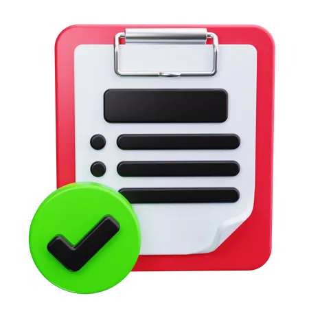 Clipboard With Checkmark  3D Icon