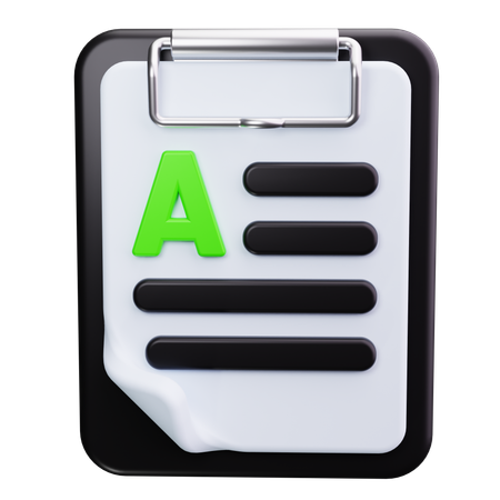 Clipboard With Document  3D Icon