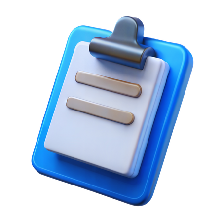 Clipboard with Paper  3D Icon