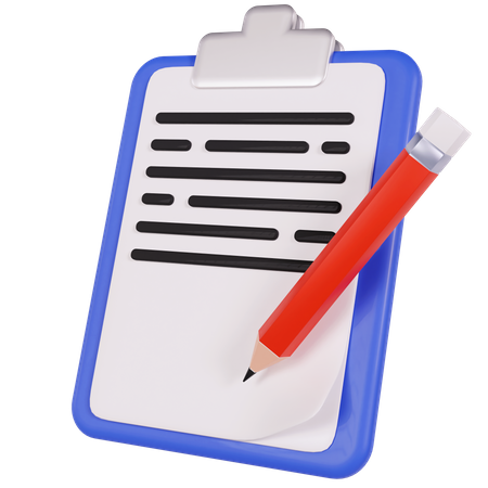 Clipboard With Pen  3D Icon