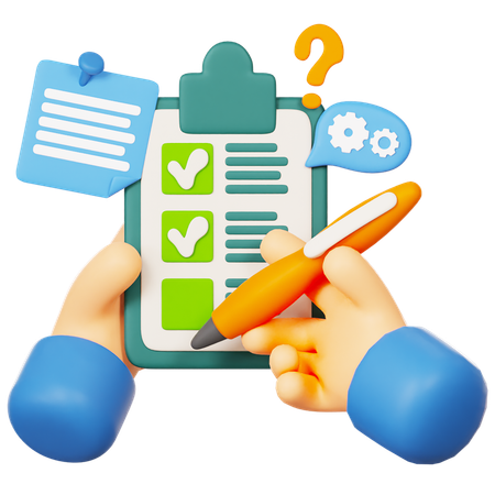 Clipboard With Pen And Bell Notification Checklist Form Report Checkbox  3D Icon