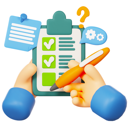 Clipboard With Pen And Bell Notification Checklist Form Report Checkbox  3D Icon
