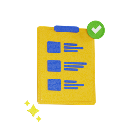 Clipboard With Test Check  3D Icon