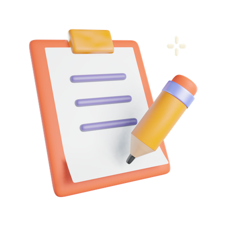 Clipboard Writing 3D Icon
