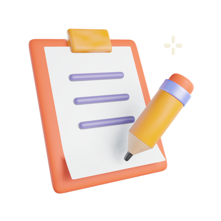 Clipboard Writing  3D Icon