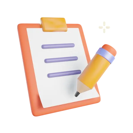 Clipboard Writing  3D Icon