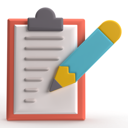 Clipboard writing  3D Icon