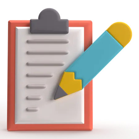 Clipboard writing  3D Icon