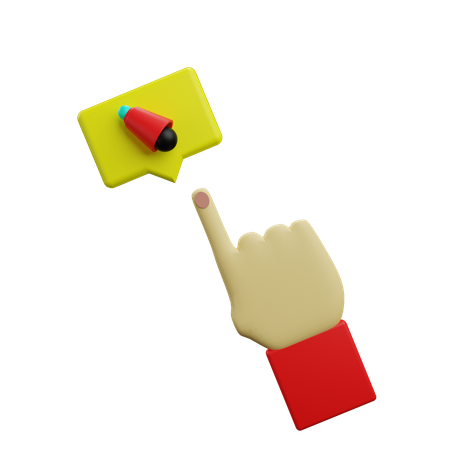 Clique de notificação de mensagem  3D Icon