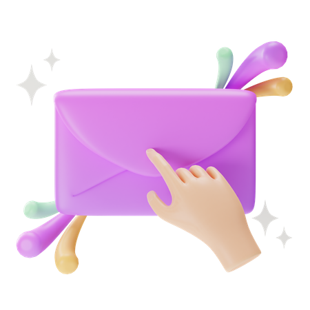 Clique em e-mail  3D Icon