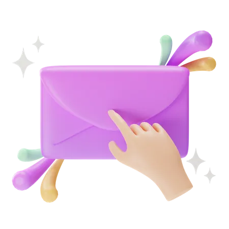 Clique em e-mail  3D Icon