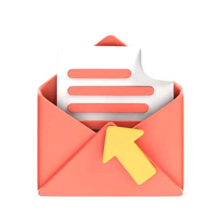 Clique em e-mail  3D Icon