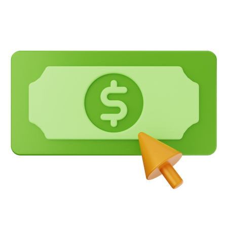 Cliquez sur argent dollar  3D Icon