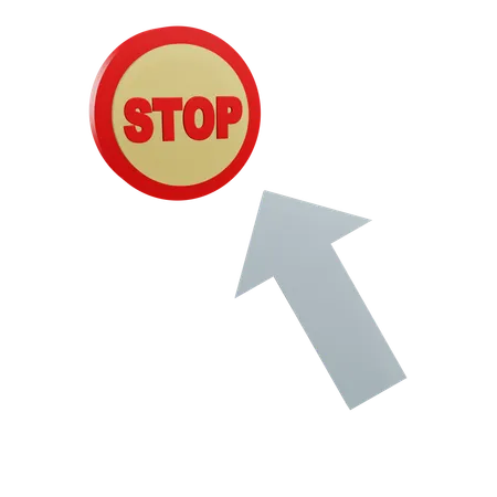 Cliquez sur le bouton stop  3D Icon