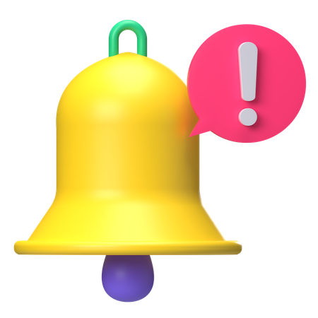 Cloche avec exclamation  3D Icon