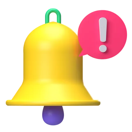 Cloche avec exclamation  3D Icon