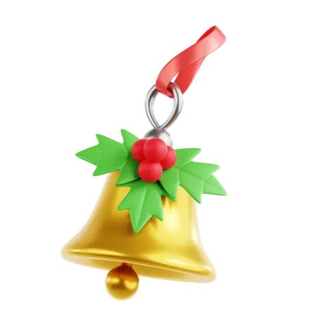 Cloche de Noël avec du gui  3D Icon