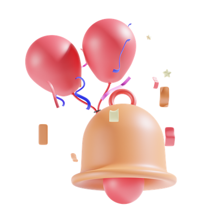 Cloche et ballon  3D Icon