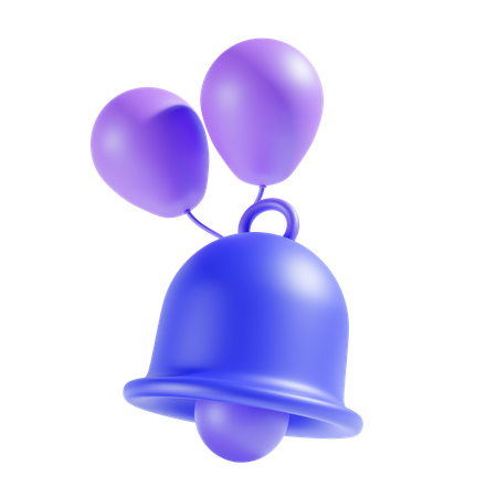 Cloche et ballon  3D Icon